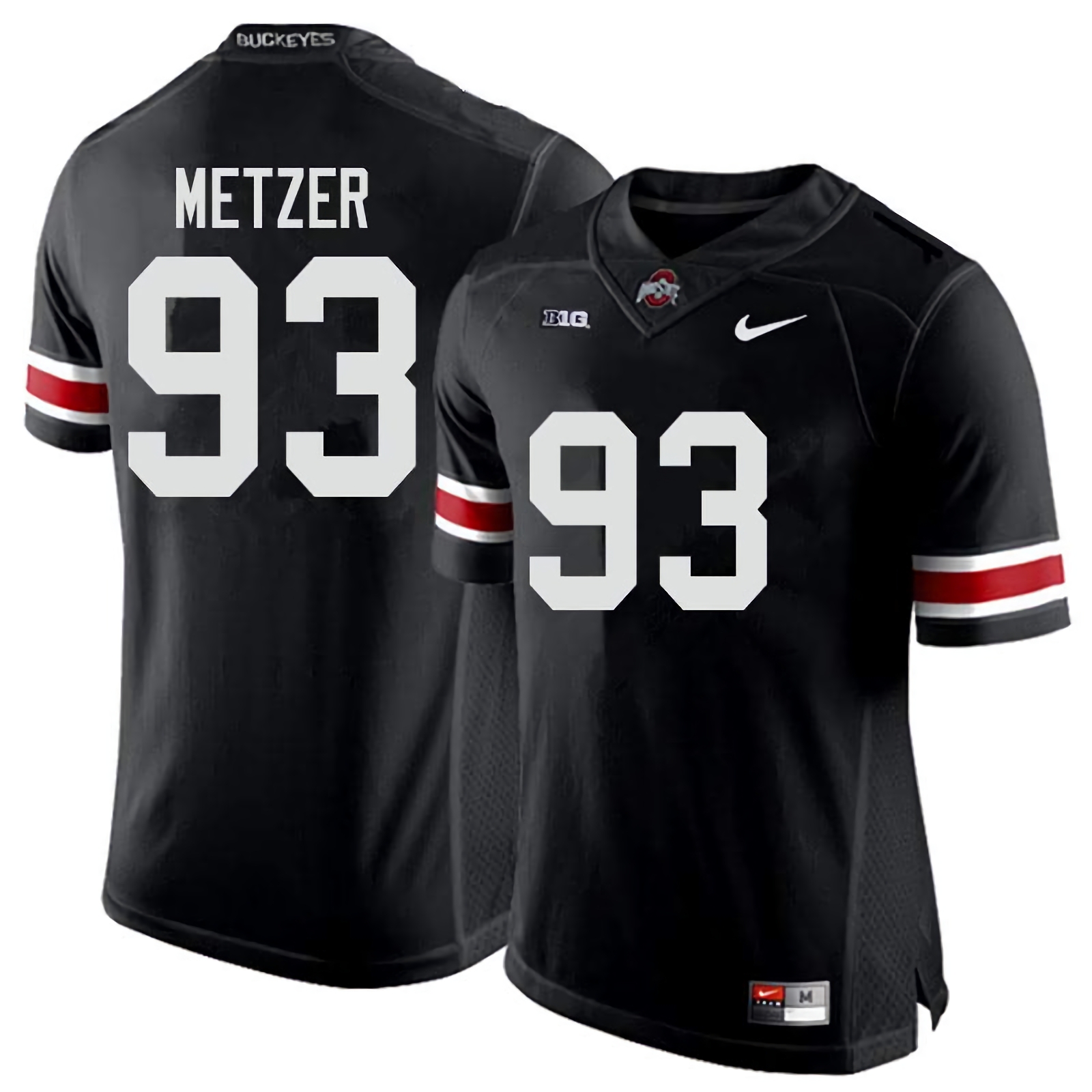 Jake Metzer Ohio State Buckeyes Men's NCAA #93 Nike Black College Stitched Football Jersey MLP4856OI